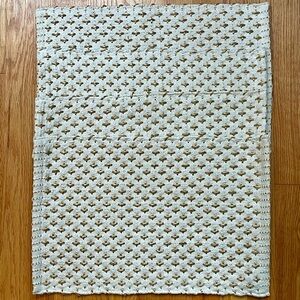 HOLIDAY Woven Cream METALLIC GOLD Set/4 Placemats Rustic CHIC NEW